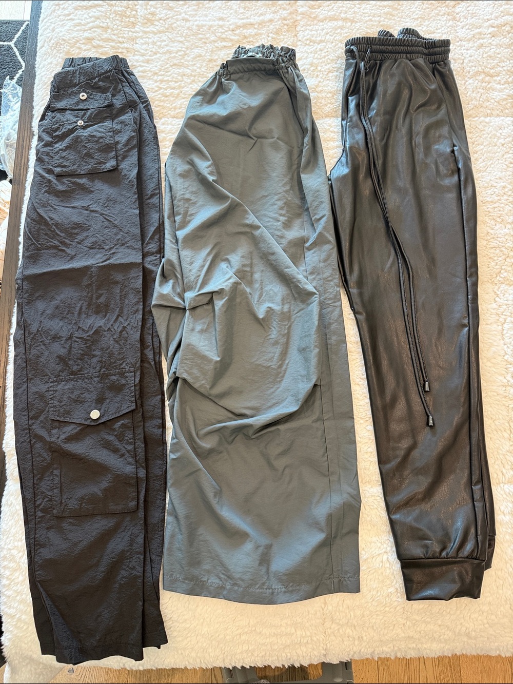 Women's Black Cargo & Charcoal Utility Pants Trio - Stylish Everyday Options